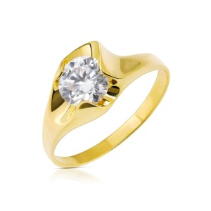 Złoty pierścionek pr. 333 duża cyrkonia 3.1082