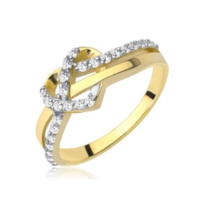 Złoty pierścionek pr. 333 przeplatany serce 1.762