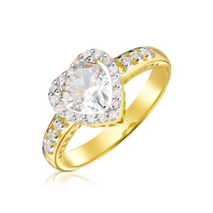 Złoty pierścionek pr. 333 zaręczynowy serce wzór 1.773