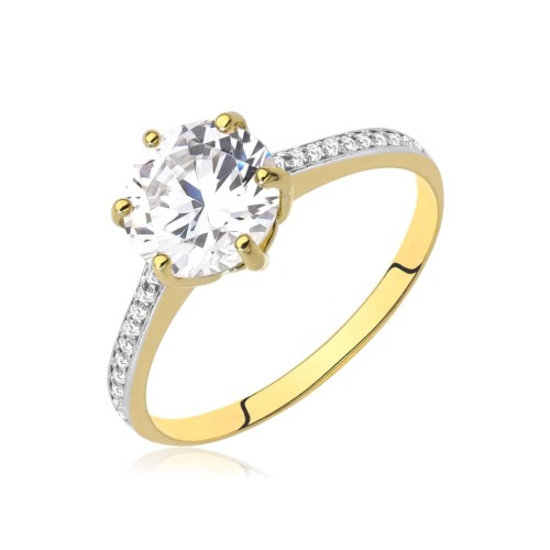 Złoty pierścionek zaręczynowy pr. 333 cyrkonie 3.1573