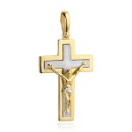 Krzyż z wizerunkiem Jezusa duży dwa kolory złota