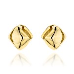 Gold earrings with smooth squares