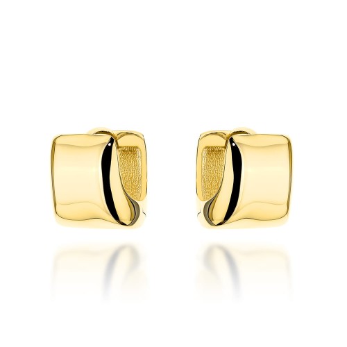 Kolczyki złote gładkie geometryczne