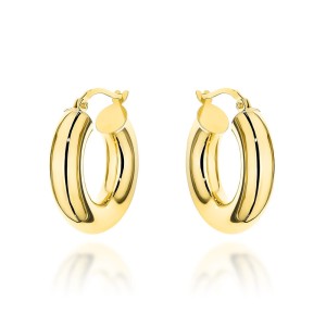 Kolczyki złote eleganckie kółka na angielskim zapięciu