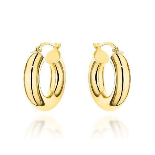 Kolczyki złote eleganckie kółka na angielskim zapięciu