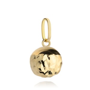 Gold diamond ball pendant