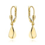 Kolczyki złote geometryczne łezki na angielskim zapięciu