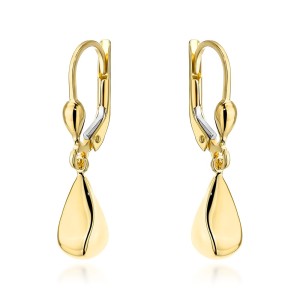 Kolczyki złote geometryczne łezki na angielskim zapięciu