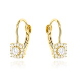 Kolczyki złote zdobione cyrkoniami na angielskim zapięciu