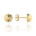 Kolczyki pół kulki śr. 7 mm na sztyfcie diamentowane super lekkie