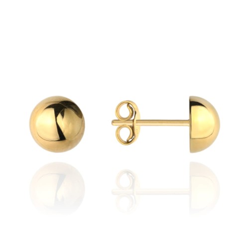 Kolczyki pół kulki śr. 7 mm na sztyfcie super lekkie