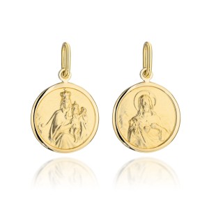 Medalik złoty szkaplerz w okręgu