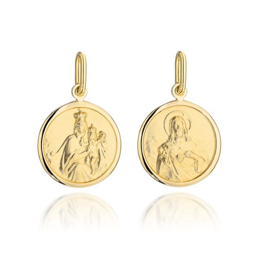 Medalik złoty szkaplerz w okręgu