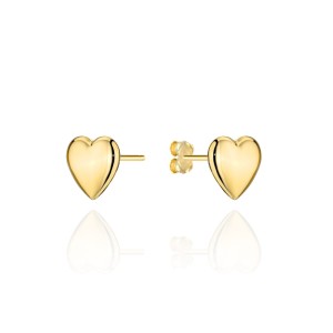 Kolczyki złote gładkie serca