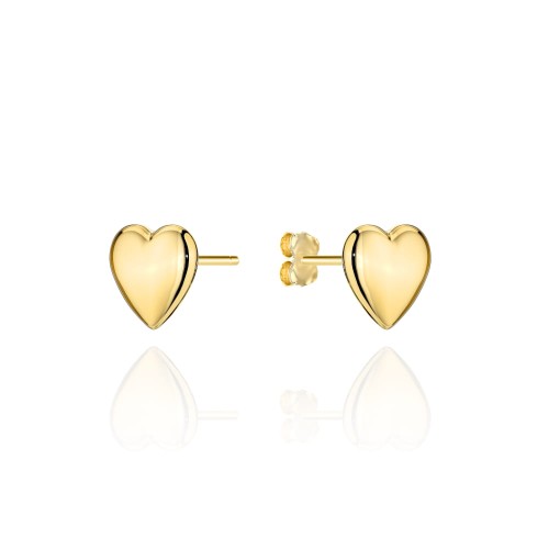 Kolczyki złote gładkie serca