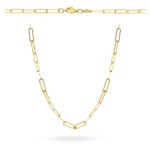 Naszyjnik złoty delikatne ogniwa z wplecionymi dużymi ogniwami