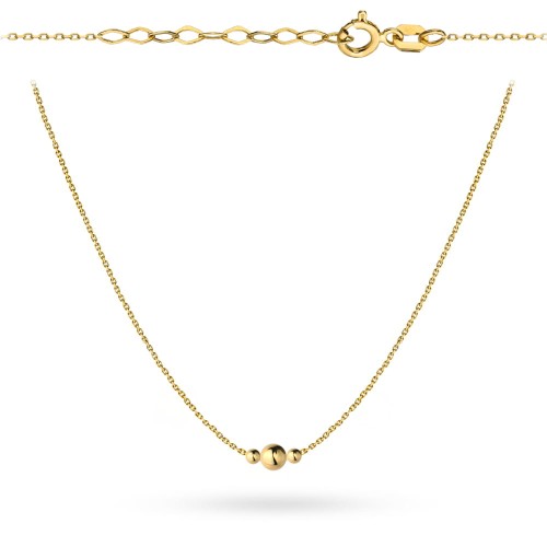 Naszyjnik złoty gładkie kuleczki