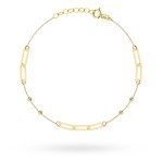 Bransoletka złota splecione ogniwa i diamentowane kulki