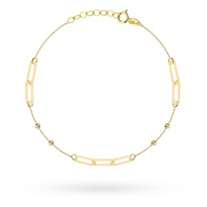 Bransoletka złota splecione ogniwa i diamentowane kulki