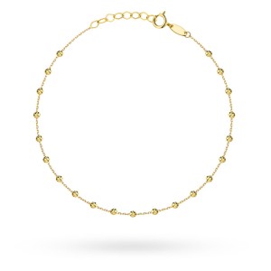 Bransoletka złota z diamentowanymi kulkami