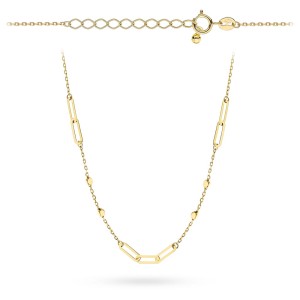 Naszyjnik złoty ogniwa i kosteczki