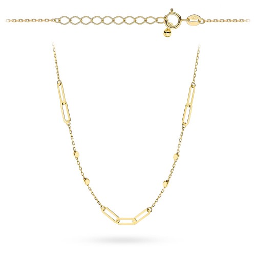 Naszyjnik złoty ogniwa i kosteczki