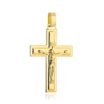 Krzyżyk złoty z wizerunkiem ukrzyżowanego Jezusa Chrystusa