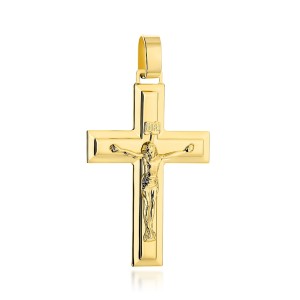 Krzyżyk złoty z wizerunkiem ukrzyżowanego Jezusa Chrystusa