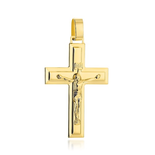Krzyżyk złoty z wizerunkiem ukrzyżowanego Jezusa Chrystusa