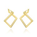 Kolczyki złote geometryczne romby