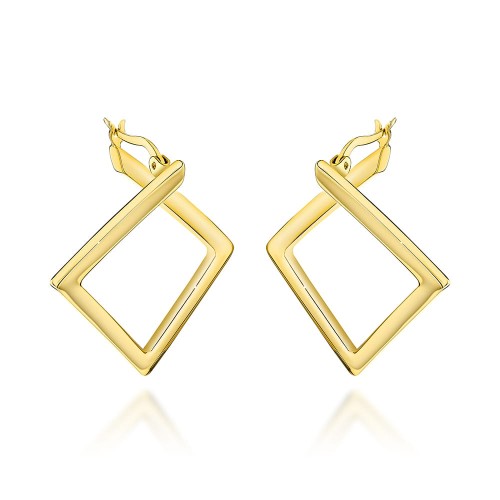 Kolczyki złote geometryczne romby