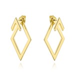 Kolczyki złote trójwymiarowe romby