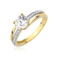 Złoty pierścionek pr. 333 z cyrkoniami zaręczynowy 3.1552