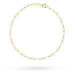 Bransoletka złote ogniwa i owalne elementy