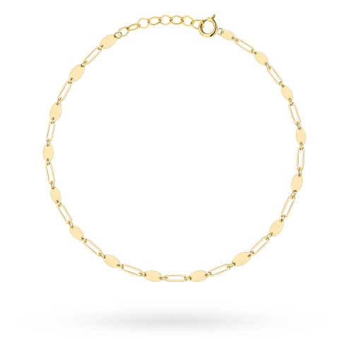 Bransoletka złote ogniwa i owalne elementy