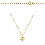 Naszyjnik złoty diamentowane kółeczko w gładkiej oprawie super lekki pr. 585