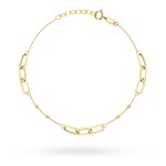 Bransoletka złota długie ogniwa i diamentowane kulki