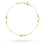 Bransoletka złota pełne kółeczka i diamentowane kulki