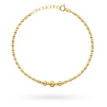 Bransoletka złota gładkie i diamentowane kuleczki