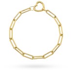 Gold bracelet with long links and a heart