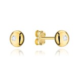 Kolczyki złote kółka z centralną cyrkonią