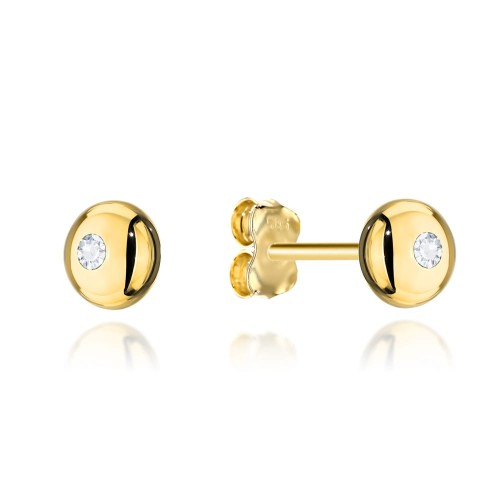 Kolczyki złote kółka z centralną cyrkonią