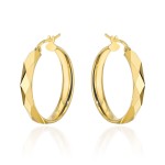 Kolczyki złote kółka zdobione diamentowaniem