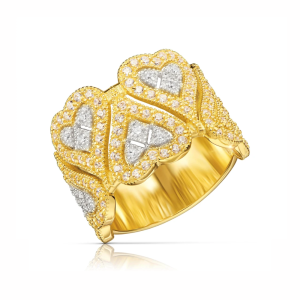 Złoty pierścionek serca białe kamienie pr. 333 1.761