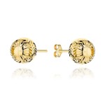 Kolczyki złote diamentowane kulki party 10 mm pr. 585