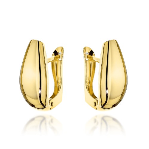 Kolczyki złote podłużne łezki na angielskim zapięciu