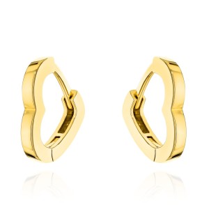 Kolczyki złote kontur serca duże