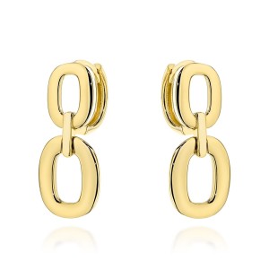 Gold oval earrings on creole