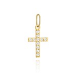 Krzyżyk złoty ozdobiony cyrkoniami