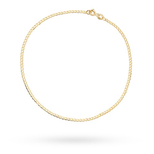 Bransoletka złota na nogę splot pancerka gładka